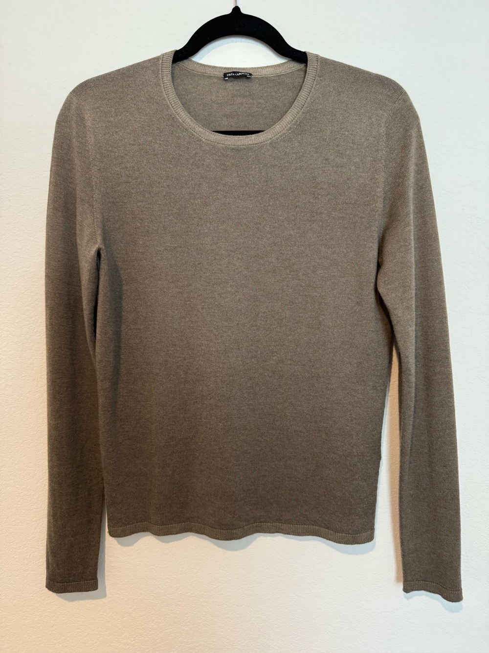 Iris Von Arnim Womans 100% Cashmere Brown Round Neck Long Sleeve Sweater
